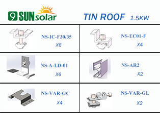 1.5KW Tin Roof Mounting System